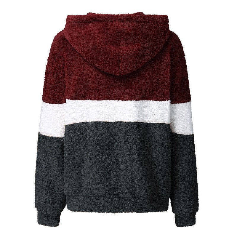 Colour-Block Sherpa Hoodie | Ultra-Soft Fleece | Cozy Layering Piece | Casual Wear