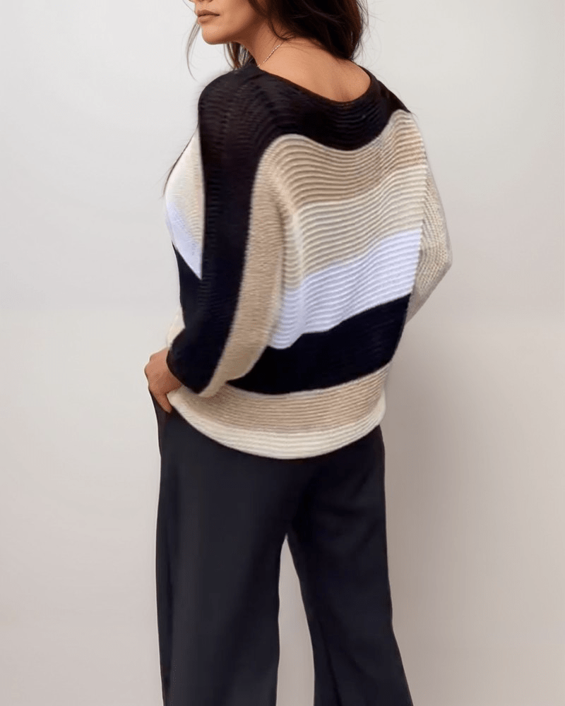 Vibrant Striped Knit Top | 100% Acrylic | multicolour | Relaxed Fit