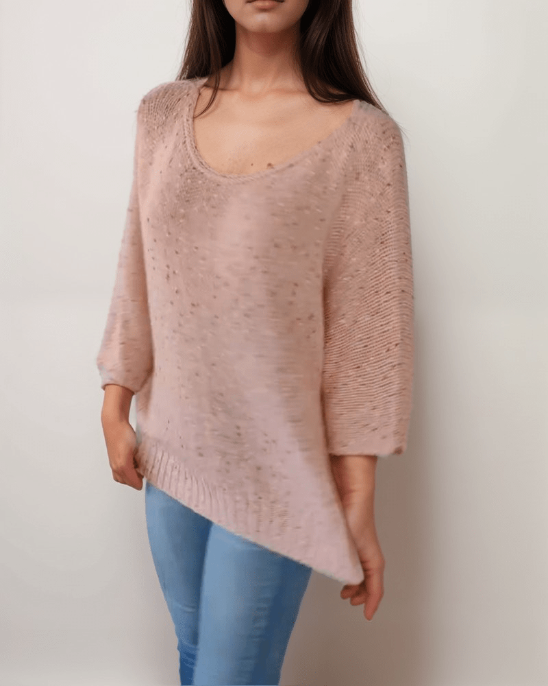 Soft Knit Pullover | Pink | Lightweight Cotton Blend | Relaxed Fit