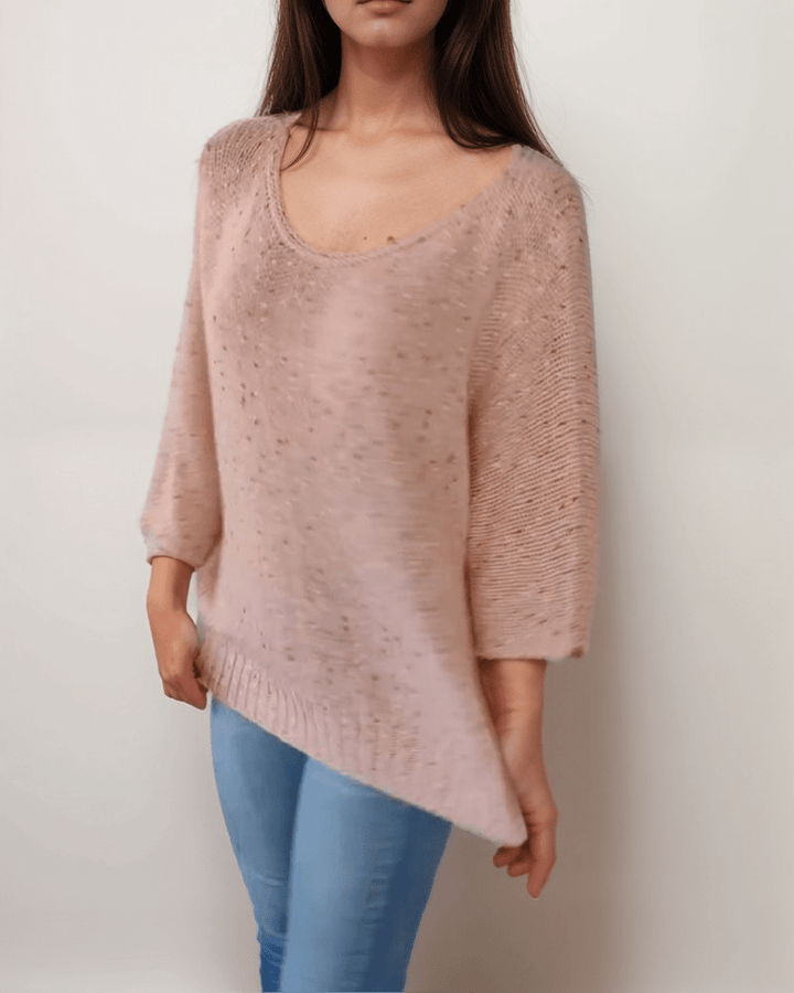 Soft Knit Pullover | Pink | Lightweight Cotton Blend | Relaxed Fit