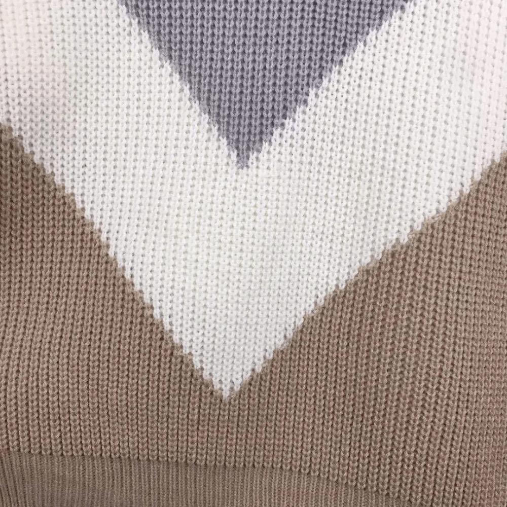 Chevron Colourblock Knit Sweater | Soft Acrylic Blend | Casual Comfort