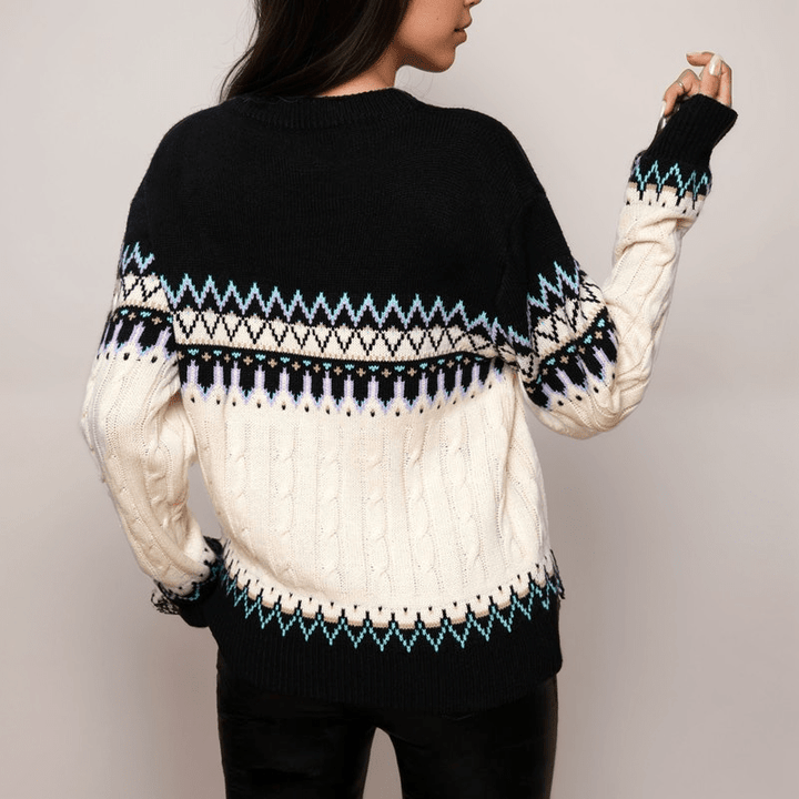 Nordic-Inspired Knit Sweater | Cosy Fair Isle Pattern | Cable-Knit Design | Winter Wear
