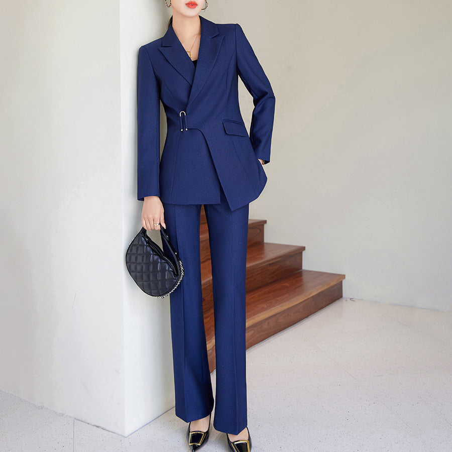 Tailored Formal Blazer and Trousers Set for Women