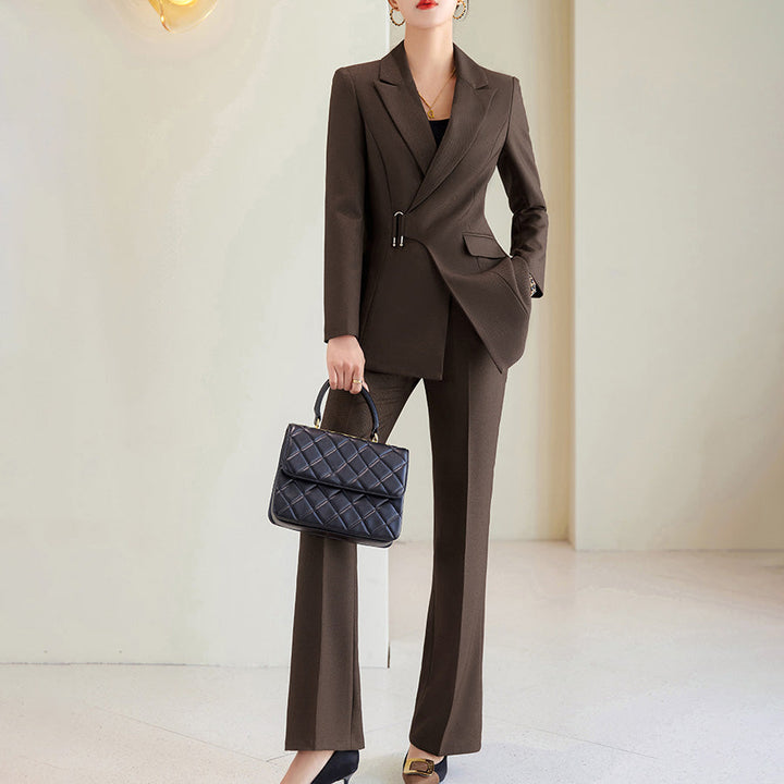 Tailored Formal Blazer and Trousers Set for Women