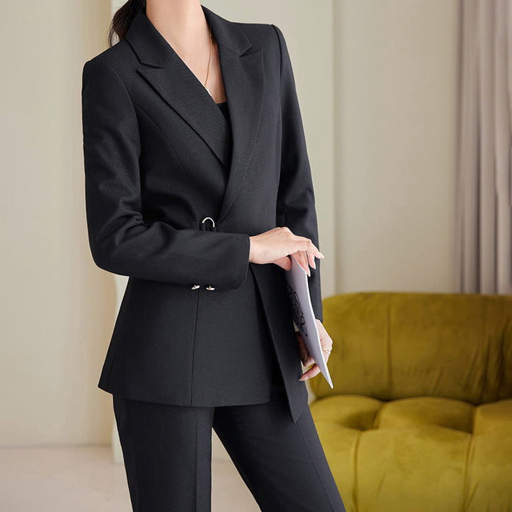 Tailored Formal Blazer and Trousers Set for Women