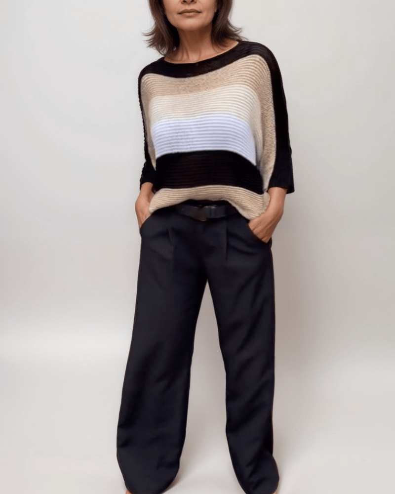 Vibrant Striped Knit Top | 100% Acrylic | multicolour | Relaxed Fit