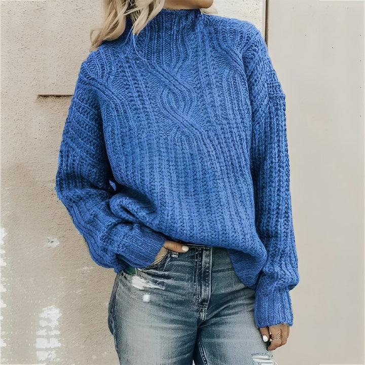 Chunky Cable-Knit High-Neck Sweater | Soft Acrylic Blend | Cozy Relaxed Fit | Winter Essential